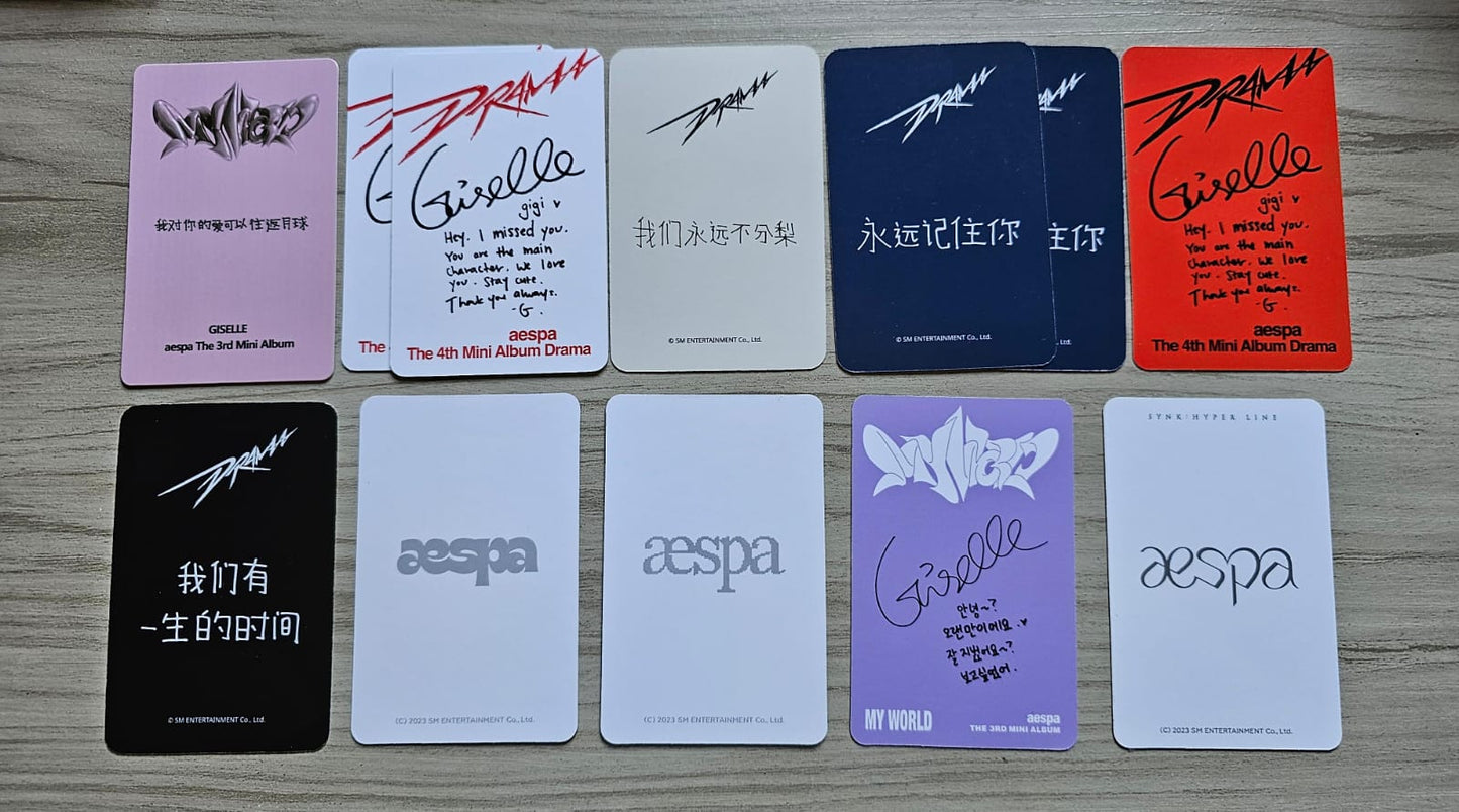 PHOTOCARDS DIVERSOS AESPA GISELLE (Frete incluso)